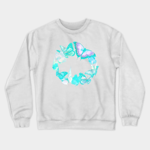 Teal Whimsical Wings Crewneck Sweatshirt by digitaldoodlers
